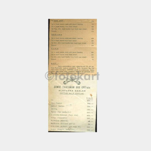 1970 Kırşehir Şemsi Yastıman Saz Evi Fiyat Listesi