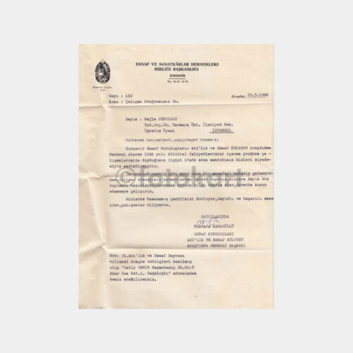 1986 Kırşehir Ahilik Kültürü Yazısı