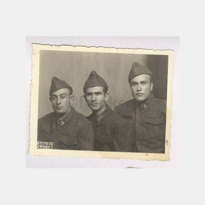 1950 Foto Sümer - Üç Asker Arkadaş Fotoğraf