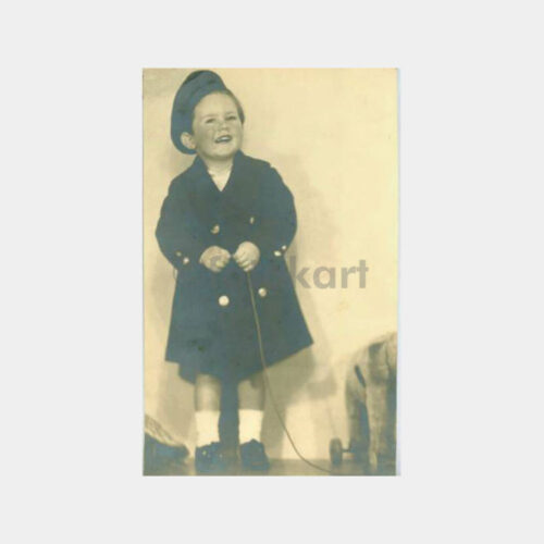 1930 Foto İzzet Kanzler - Oyuncaklı Çocuk 2 Adet Fotoğraf