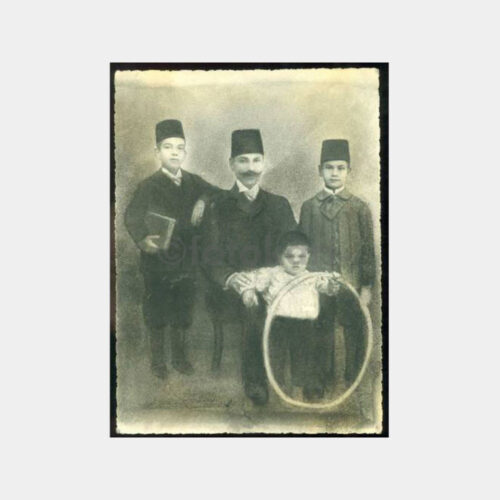 1920 Baba ve Çocuklar - El Çizimi Fotoğraf