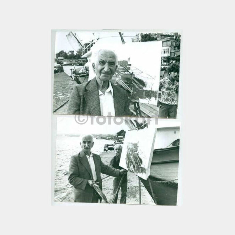 1975 Ressam Hikmet Onat - 4 Adet Belgesel Fotoğraf