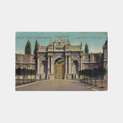 1913 İstanbul Dolmabahçe Saray Kapısı Konulu Kartpostal