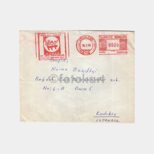 Adapazarı PTT Posta Kodu - Türk Posta Tarihi Konulu Zarf