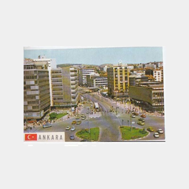 1985 Ankara Kızılay Ana Kavşak Görünüş Kartpostal