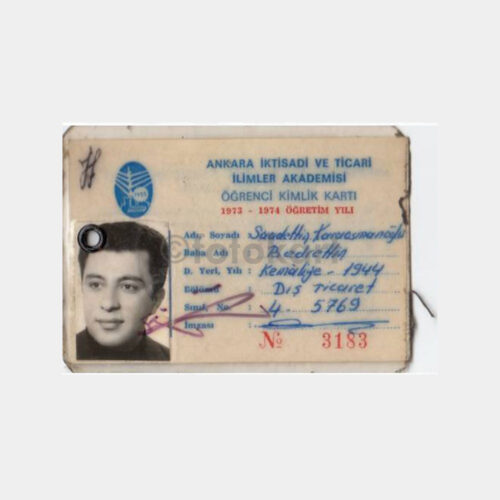 1973 Ankara İktisat Okulu Öğrenci Kimlik Kartı
