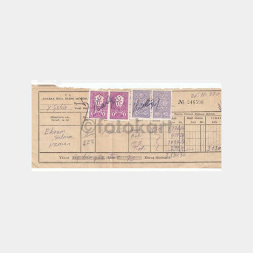 1970 Ankara Yenişehir Vergi Makbuzu