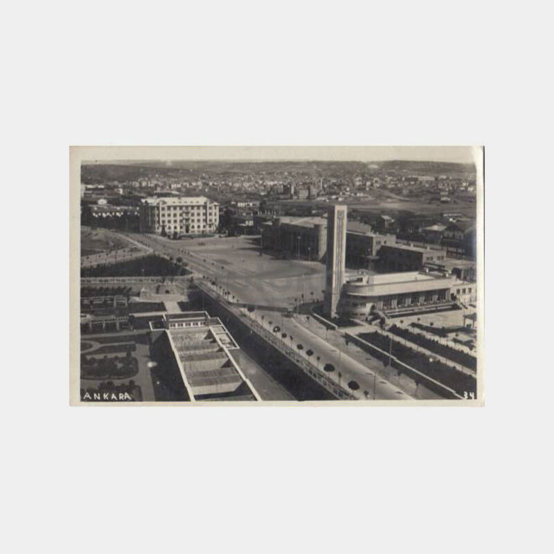 1940 Ankara Gar Binası Görünüş Kartpostal