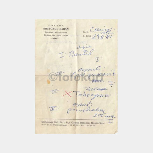 1981 Ankara Doktor Reçetesi