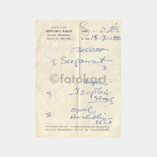 1980 Ankara Doktor Reçetesi