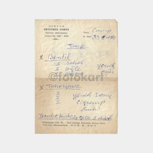1981 Ankara Doktor Reçetesi