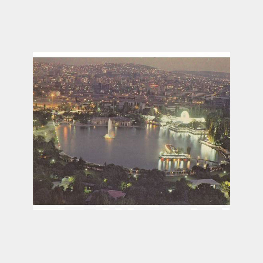 1976 Ankara Gençlik Parkı Gece Görünüş Kartpostal