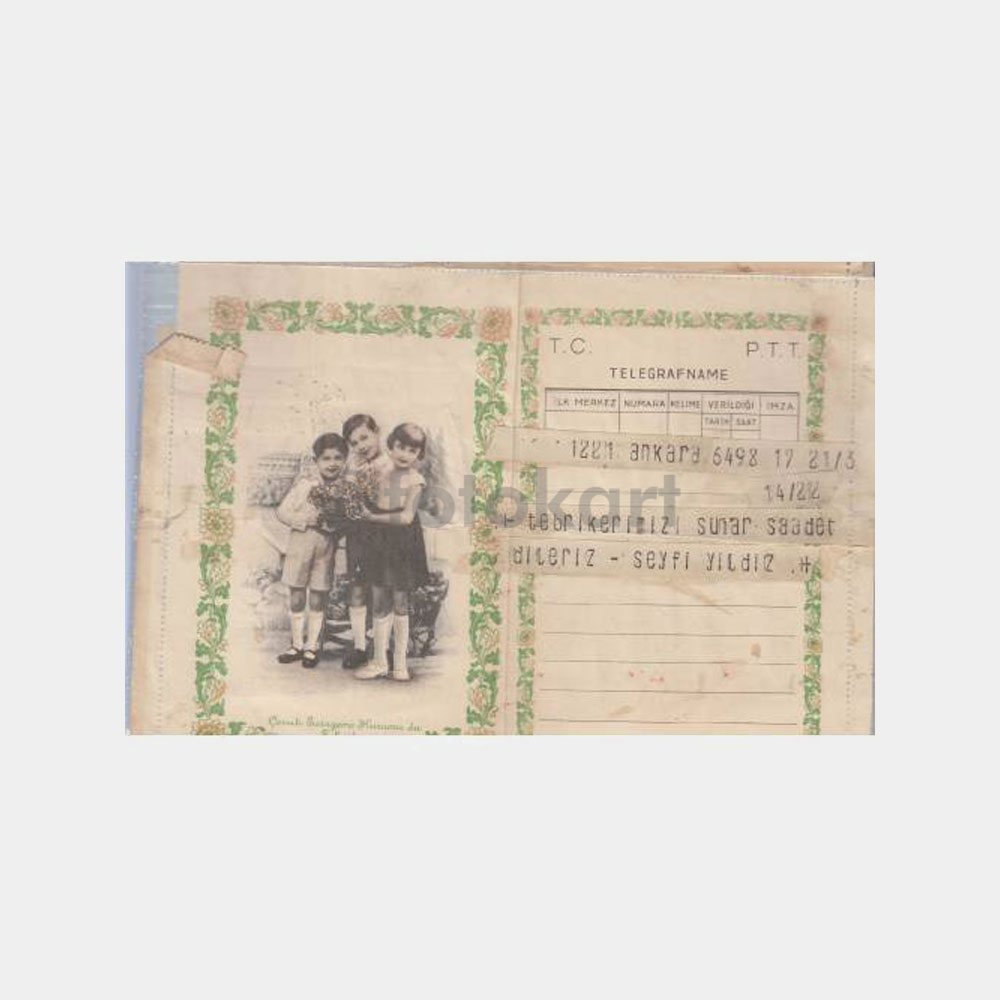 1946 Ankara - Çocuk Esirgeme Kurumu Tebrik Telgraf