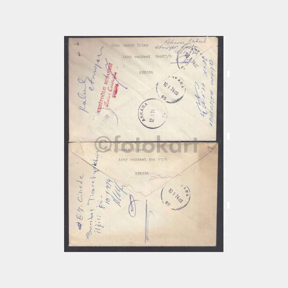 1974 Ankara Anafartalar Posta Damgalı Zarf - Görsel 2