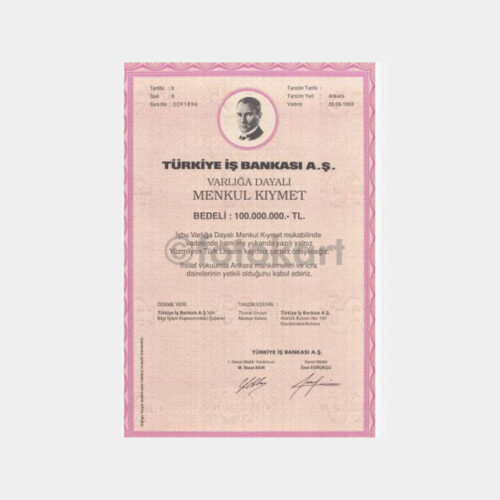 1993 1994 T. İş Bankası Varlığa Dayalı Menkul Kıymet - 100 Milyon TL