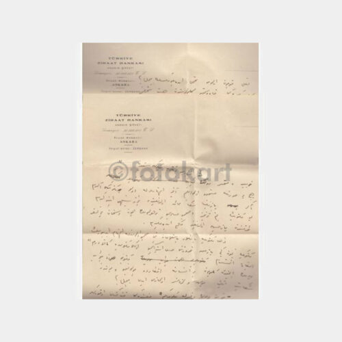 1930 Ziraat Bankası Antetli Kağıdında 3 Sayfa Mektup
