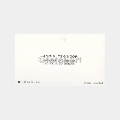 1970 Boğaziçi Üniversitesi Konulu Kartvizit