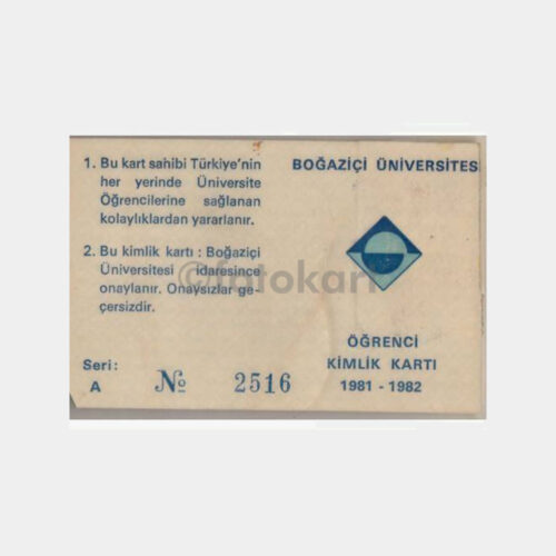 1981 Boğaziçi Üniversitesi Öğrenci Kartı