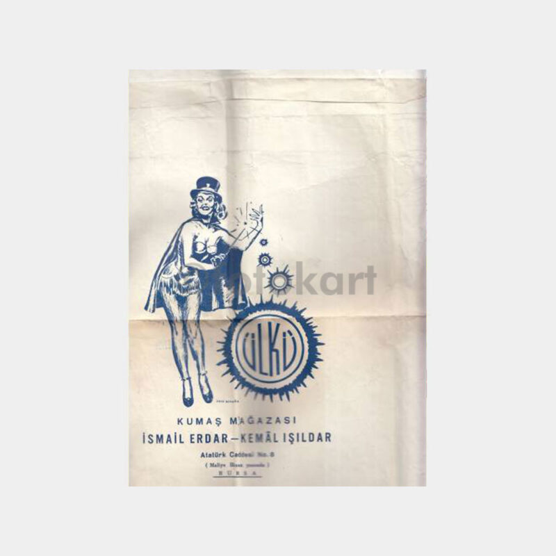 1950 Bursa Ülkü Kumaş Mağazası Ambalaj Kağıdı