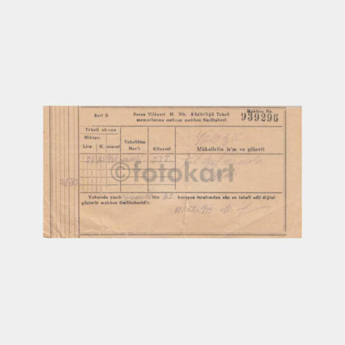 1944 Bursa Hususi Muh Md Vergi Makbuzu