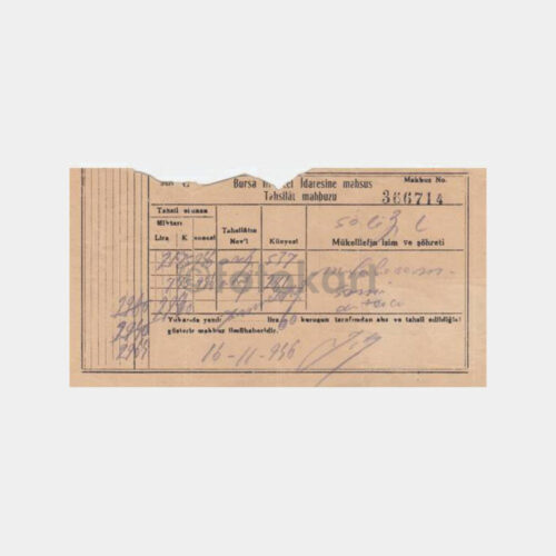 1946 Bursa Hususi Muh Md Vergi Makbuzu