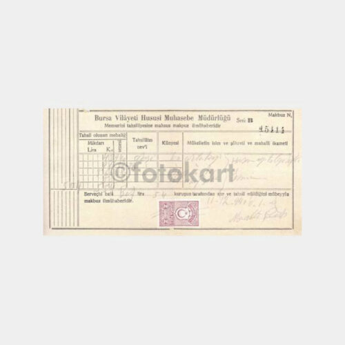 1940 Bursa Hususi Muh Md Vergi Makbuzu
