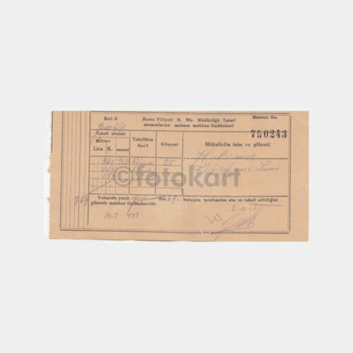 1944 Bursa Hususi Muh Md Vergi Makbuzu