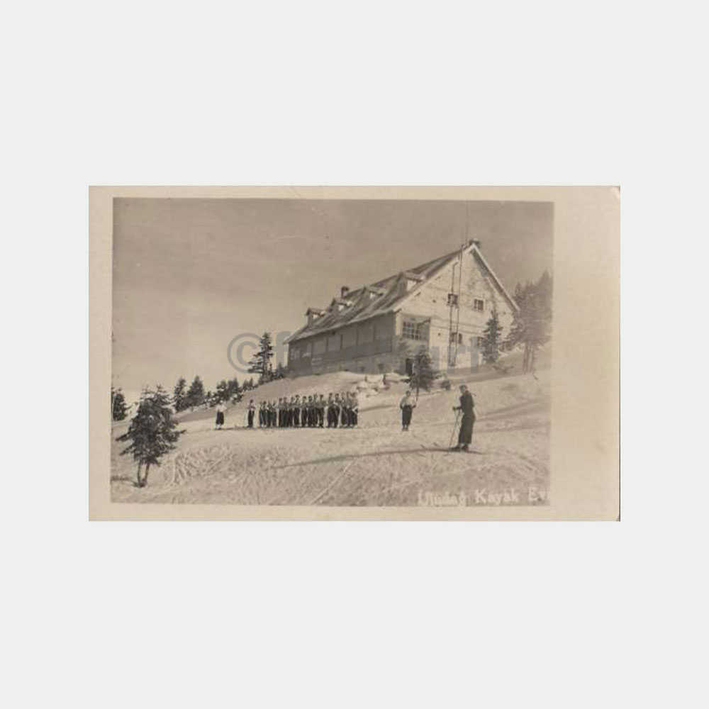 1940 Bursa Kayak Evi ve Kayakçılar Kartpostal