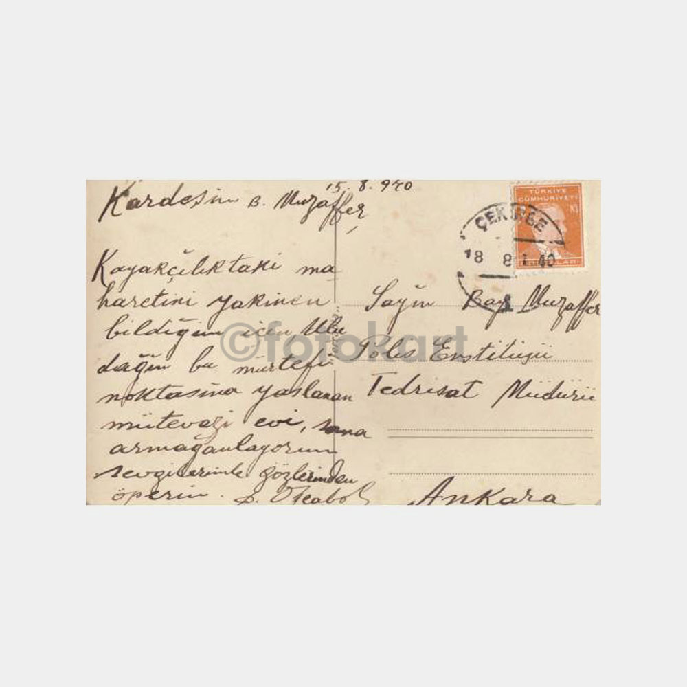 1940 Bursa Kayak Evi ve Kayakçılar Kartpostal - Görsel 2