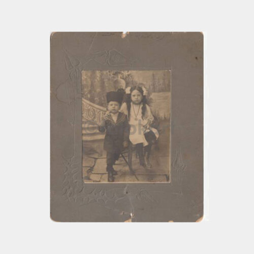 1900 Çocuklar Konulu Paspartulu Fotoğraf