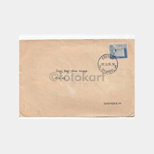 1959 Erenköy Posta Damgalı Zarf