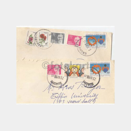 1989 Suadiye Erenköy Damgalı 2 Adet Zarf