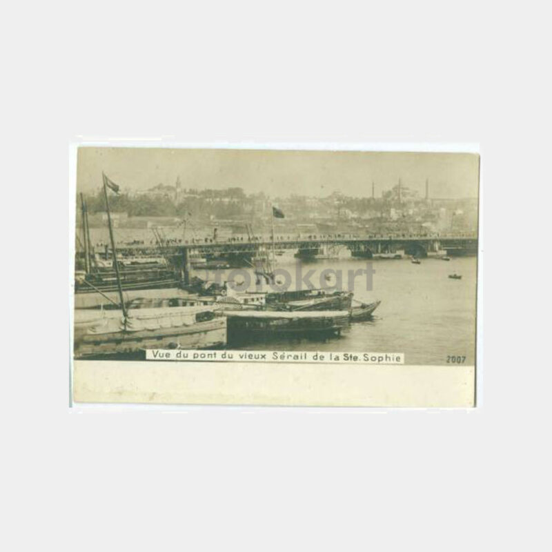 1880 Galata Köprüsü Çok Nadir Kartpostal