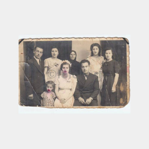 1940 Çanakkale Foto Niyazi - Gelin Damat Ailesi Konulu Fotoğraf