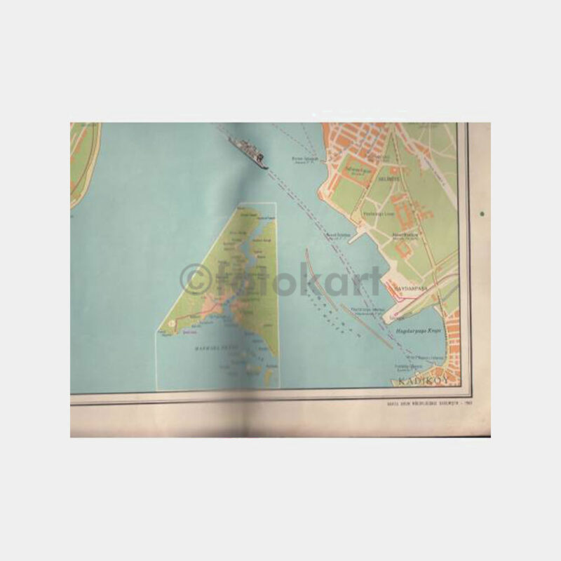 1960 İstanbul Haritası - Karton Baskı