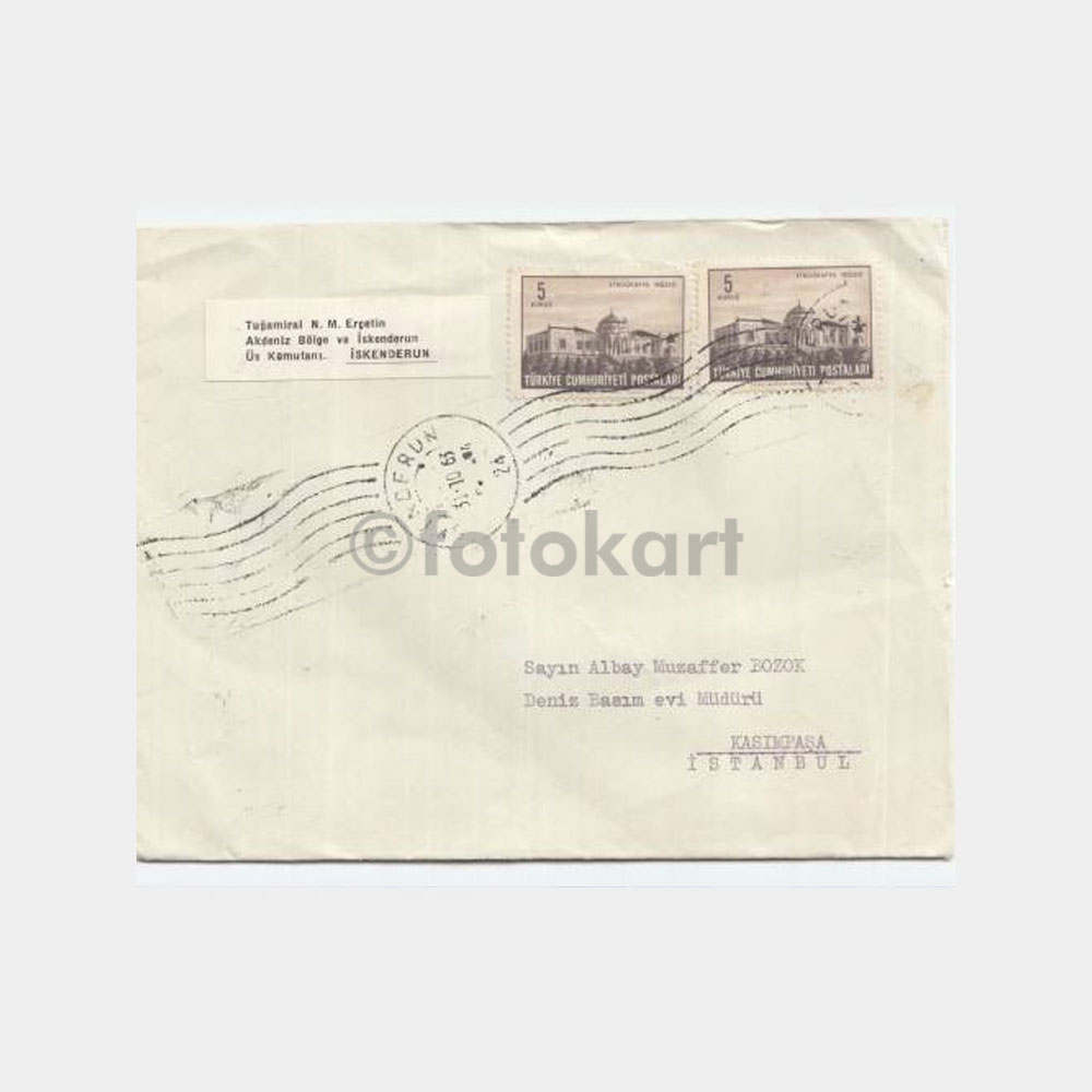 1963 İskenderun Posta Damgalı Zarf