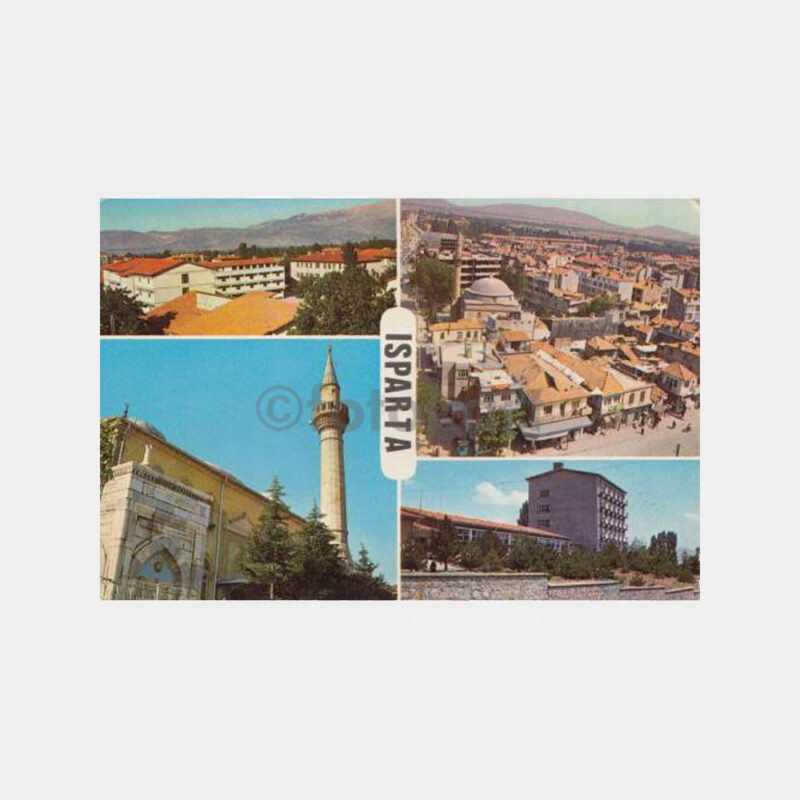 1975 Isparta 4 Görünüş Kartpostal