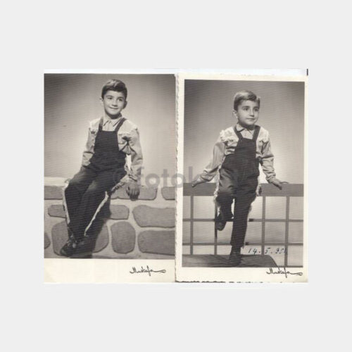 1954 İzmir Foto Mustafa - Çocuk Konulu 2 Adet Fotoğraf