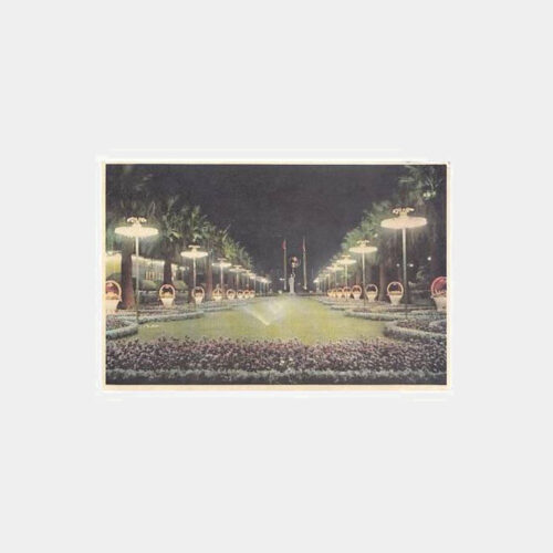 1958 İzmir Fuarı Gece Görünüş Kartpostal