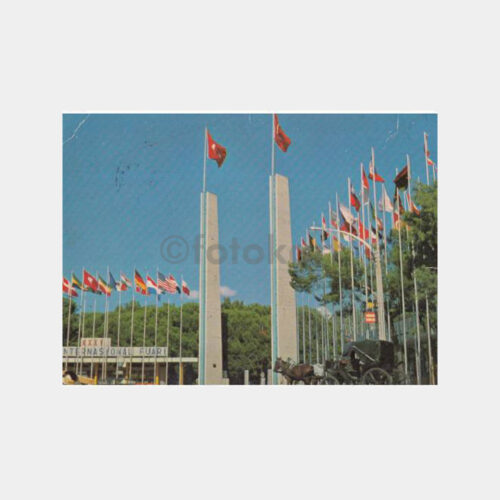 1969 İzmir Fuar Kapısı Basmane Damgalı Kartpostal