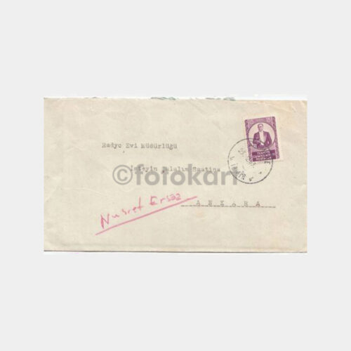 1963 İzmir Basmane Posta Damgalı Zarf
