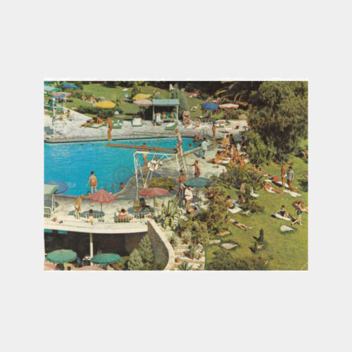 1970 İzmir Efes Oteli Havuzu Görünüş Kartpostal