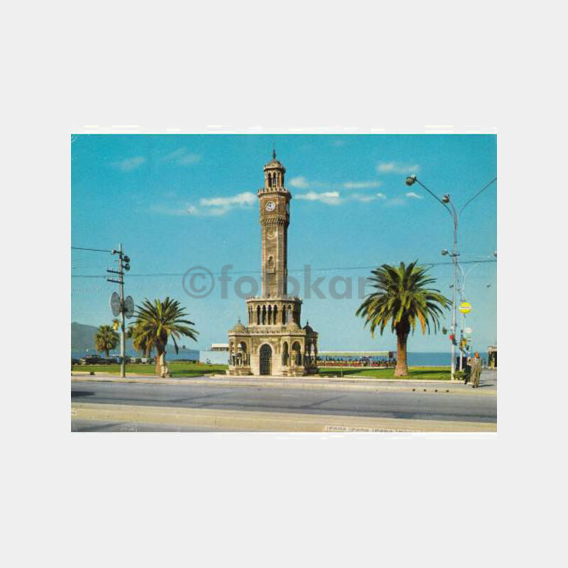 1970 İzmir Konak Saat Kulesi Konulu Kartpostal
