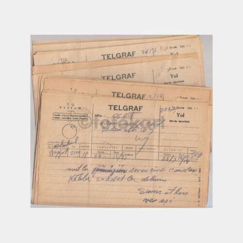 1952 Kadıköy Damgalı Telgraf Kağıdı Lotu