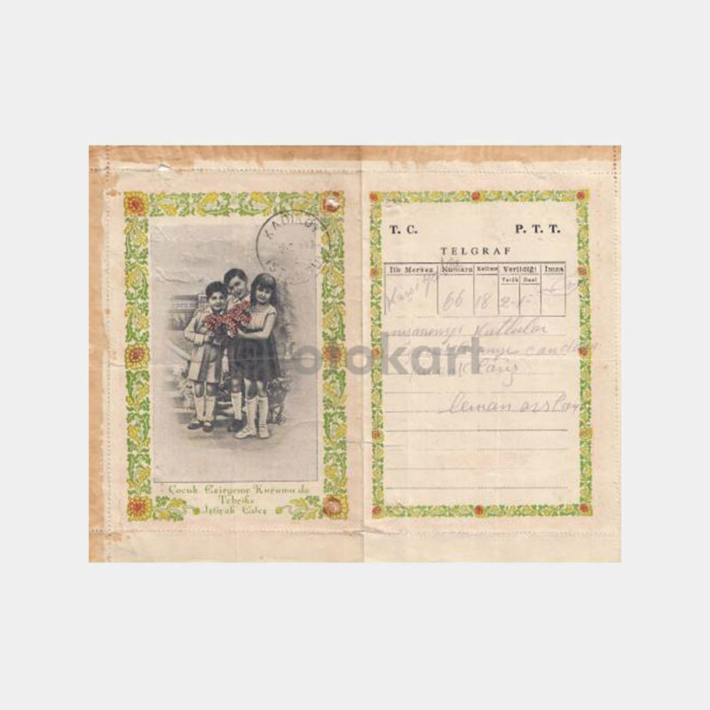 1949 Kadıköy  - Çocuk Esirgeme Kurumu Tebrik Telgraf