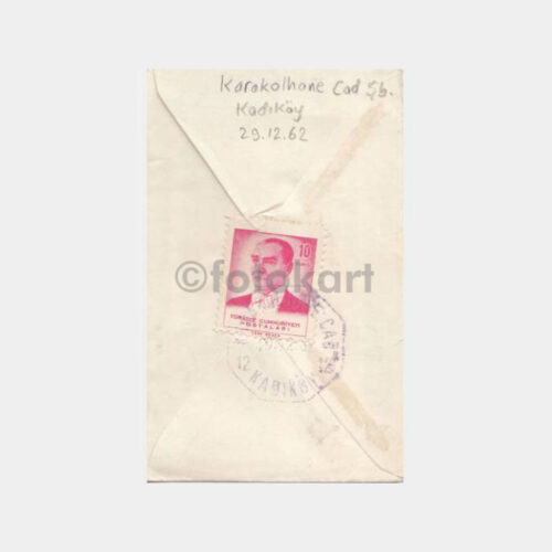 1962 Kadıköy Karakolhane Cd Sekizgen Damgalı Zarf