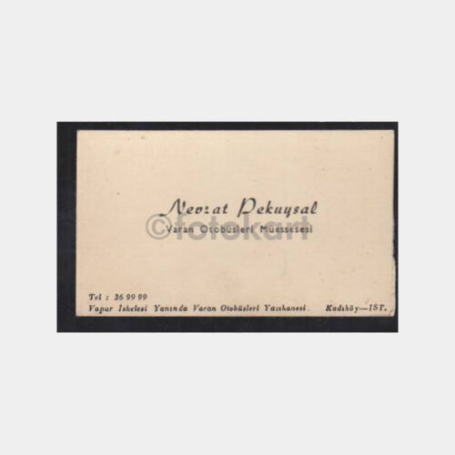 1955 Varan Otobüsleri Müessesi - Kadıköy Kartviziti