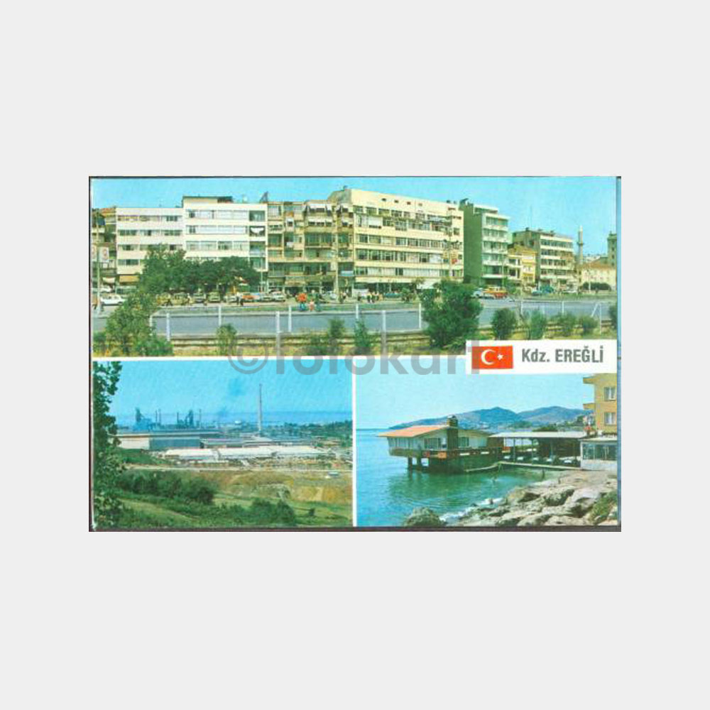 1975 Karadeniz Ereğli 3 Görünüş Kartpostal