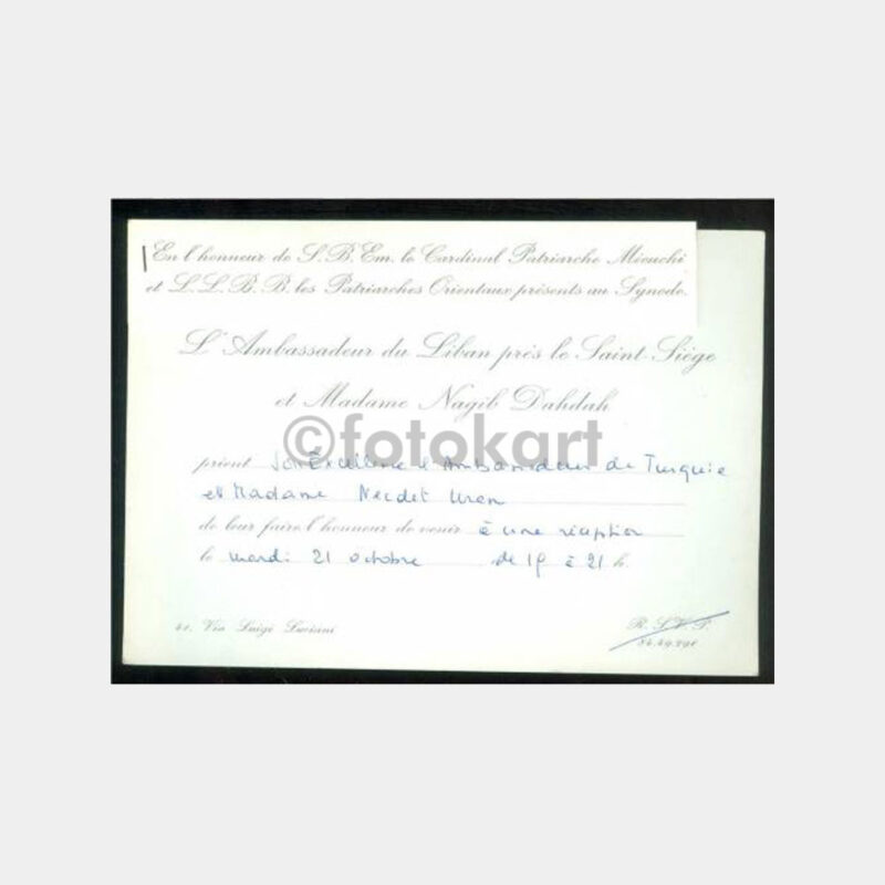 1969 Konsolosluk Davetiyesi - Lübnan