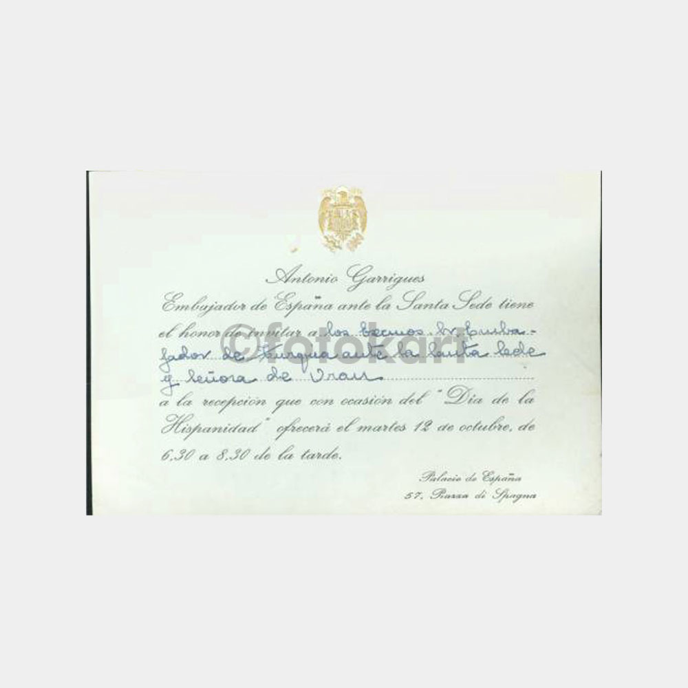 1969 Konsolosluk Davetiyesi - İspanya